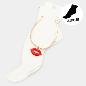 iLLASPARKZ Enamel Lip Charm Anklet