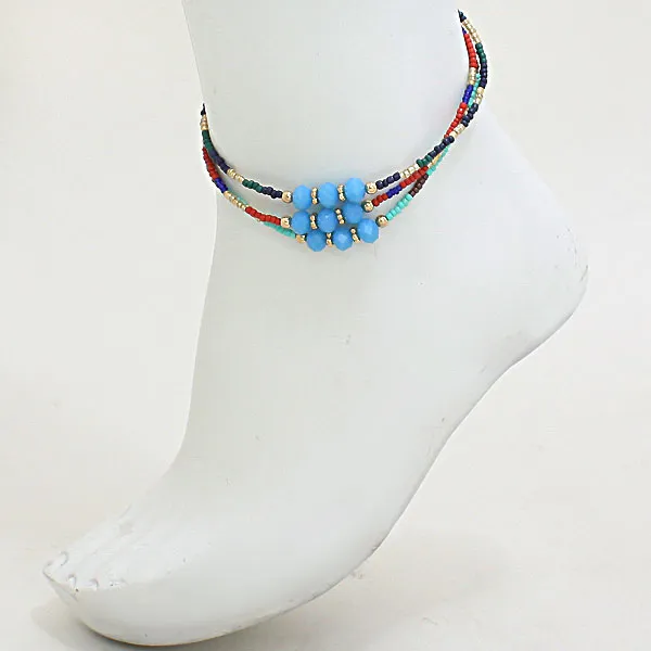 iLLASPARKZ Tiered Seed Beaded Anklet