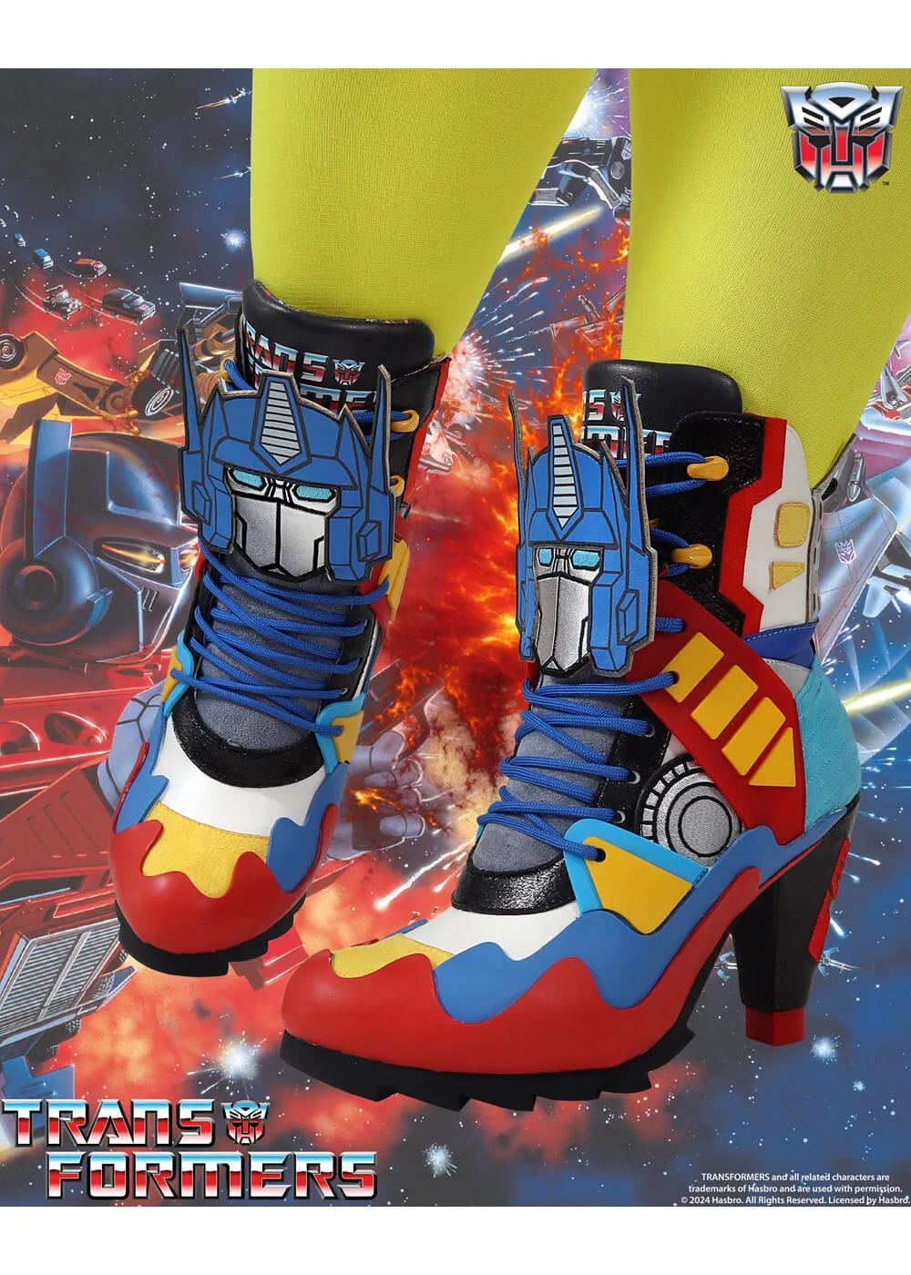 Irregular Choice x Transformers Roll Out! Boots Blue Red