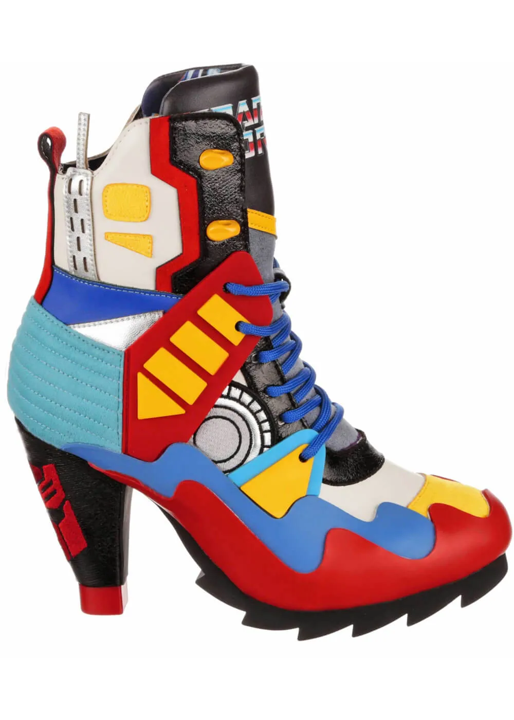 Irregular Choice x Transformers Roll Out! Boots Blue Red