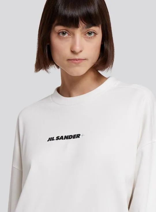 Jil Sander  |Crew Neck Long Sleeves Plain Cotton Medium Logo