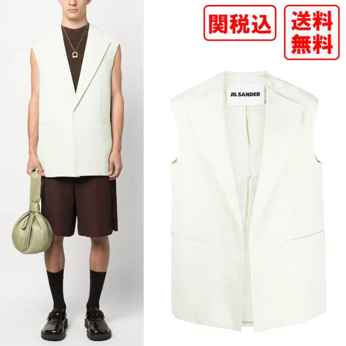 Jil Sander  |Linen Street Style Plain Cotton Designers Vests & Gillets