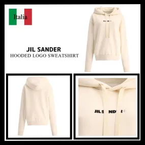 Jil Sander  |Street Style Long Sleeves Cotton Logo Hoodies & Sweatshirts