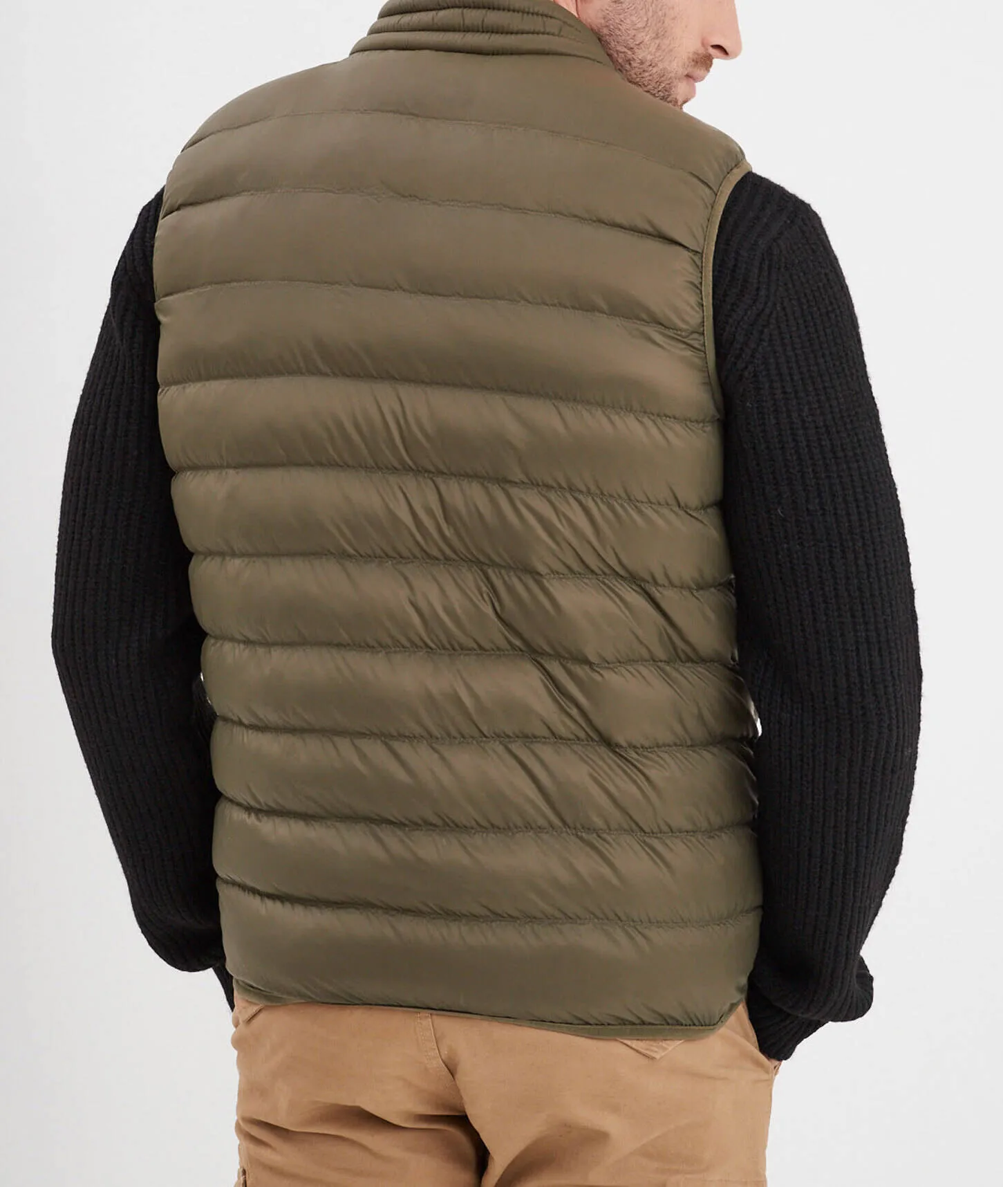 Khaki sleeveless down jacket “103101”