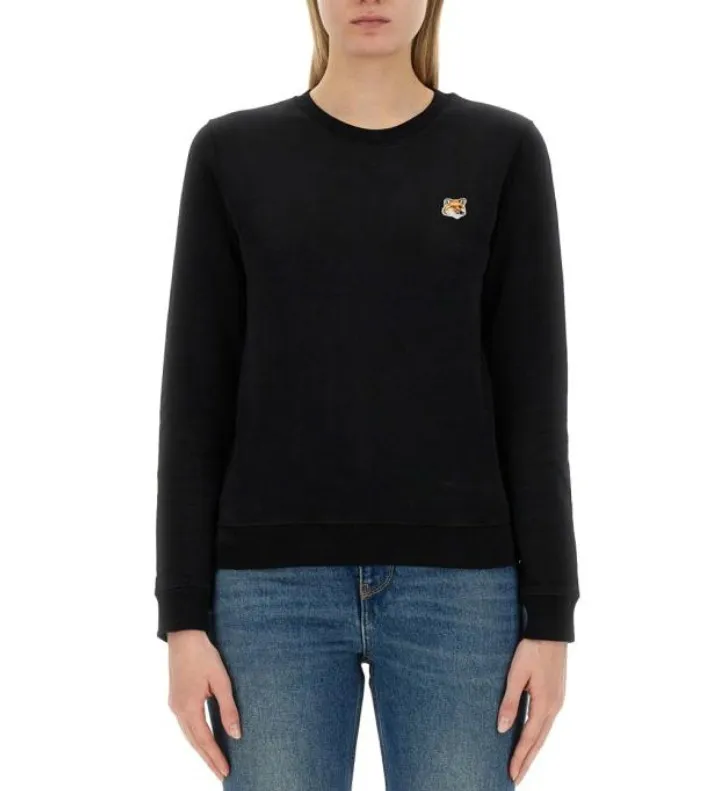 MAISON KITSUNE  |Unisex Street Style Long Sleeves Plain Cotton Logo