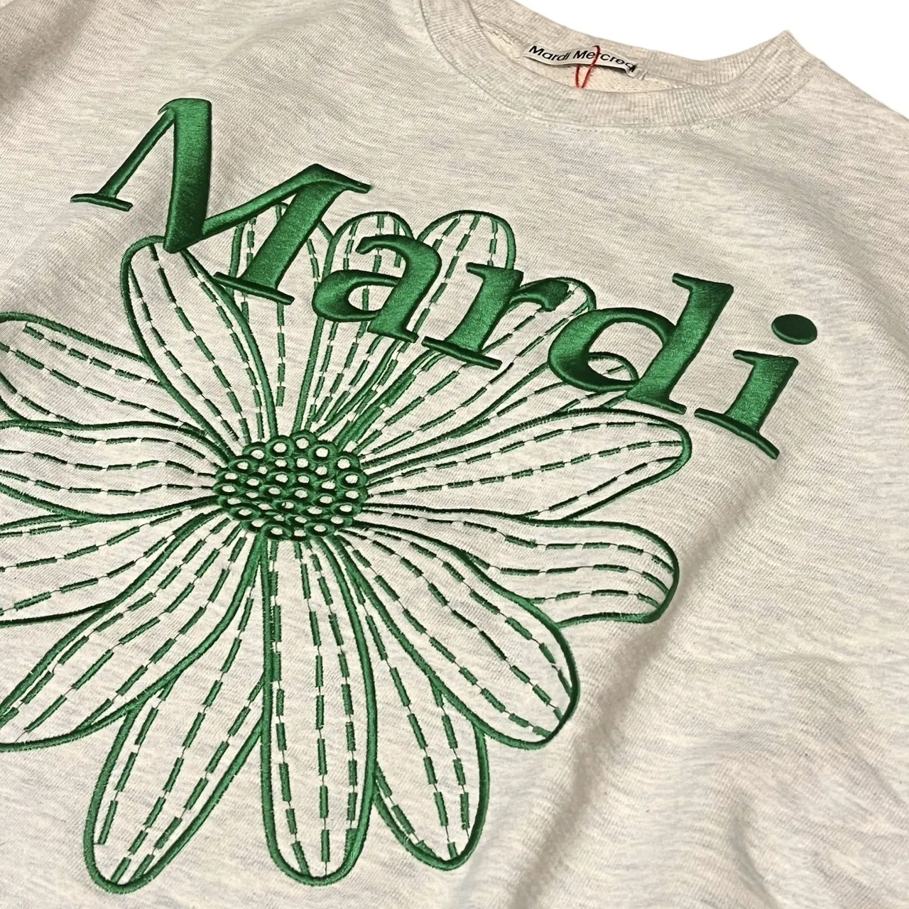 Mardi Mercredi  |Crew Neck Flower Patterns Unisex Long Sleeves Cotton