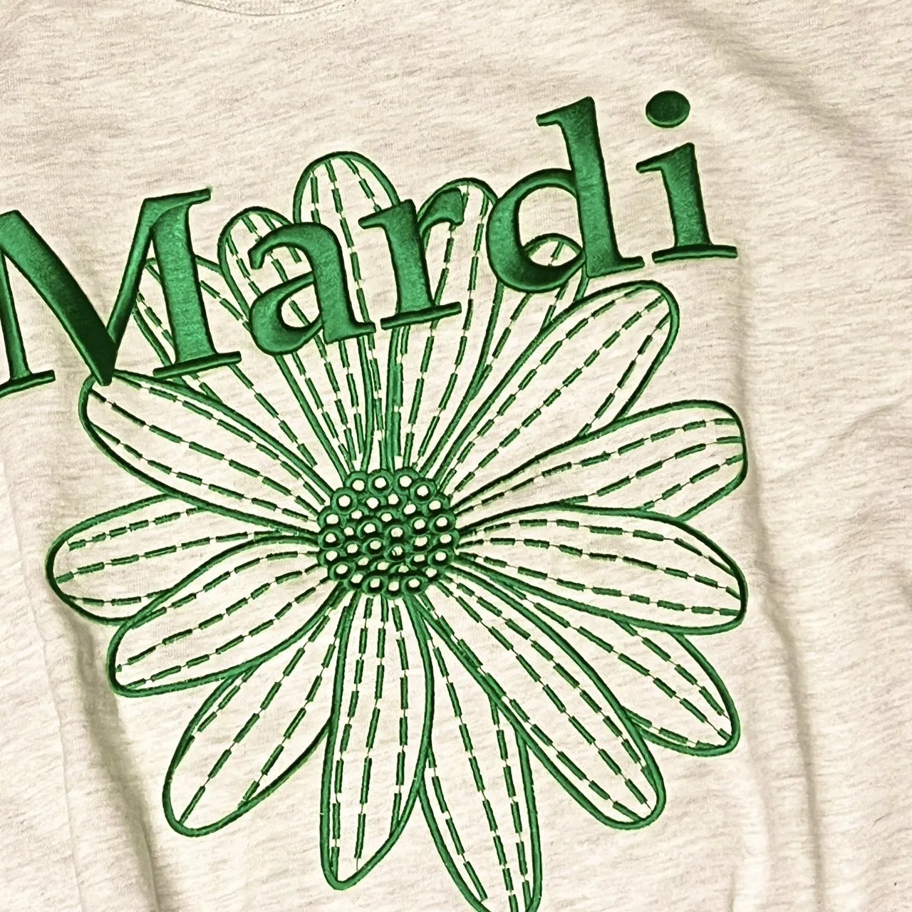 Mardi Mercredi  |Crew Neck Flower Patterns Unisex Long Sleeves Cotton