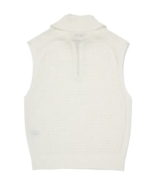 Mark Gonzales  |[WHAT IT ISNT]★ KNIT ANGEL LOGO HALF-ZIP MESH VEST