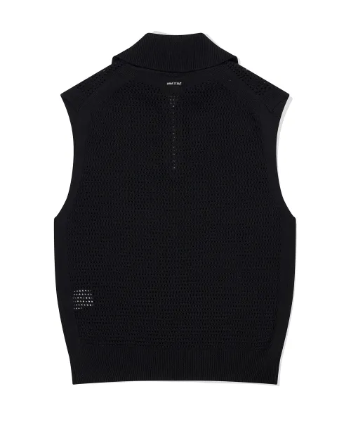 Mark Gonzales  |[WHAT IT ISNT]★ KNIT ANGEL LOGO HALF-ZIP MESH VEST