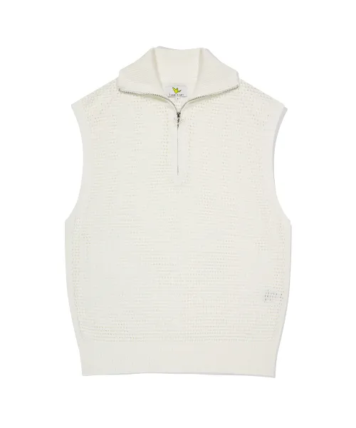 Mark Gonzales  |[WHAT IT ISNT]★ KNIT ANGEL LOGO HALF-ZIP MESH VEST