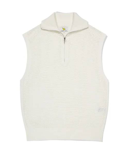 Mark Gonzales  |[WHAT IT ISNT]★ KNIT ANGEL LOGO HALF-ZIP MESH VEST