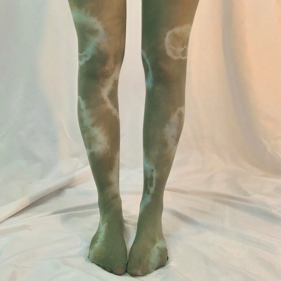 Matcha tie dye tights