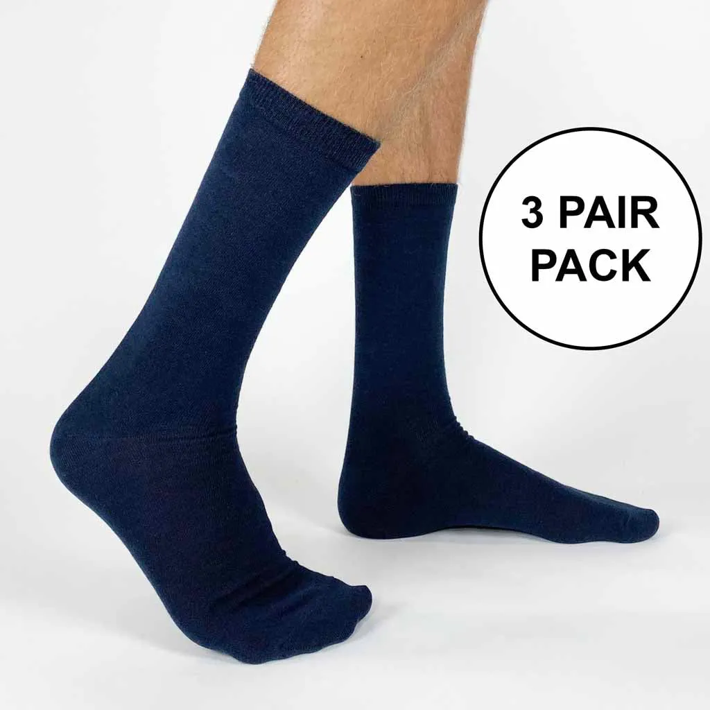 Medium Flat Knit Cotton Dress Socks - 3 Pack