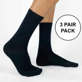 Medium Flat Knit Cotton Dress Socks - 3 Pack