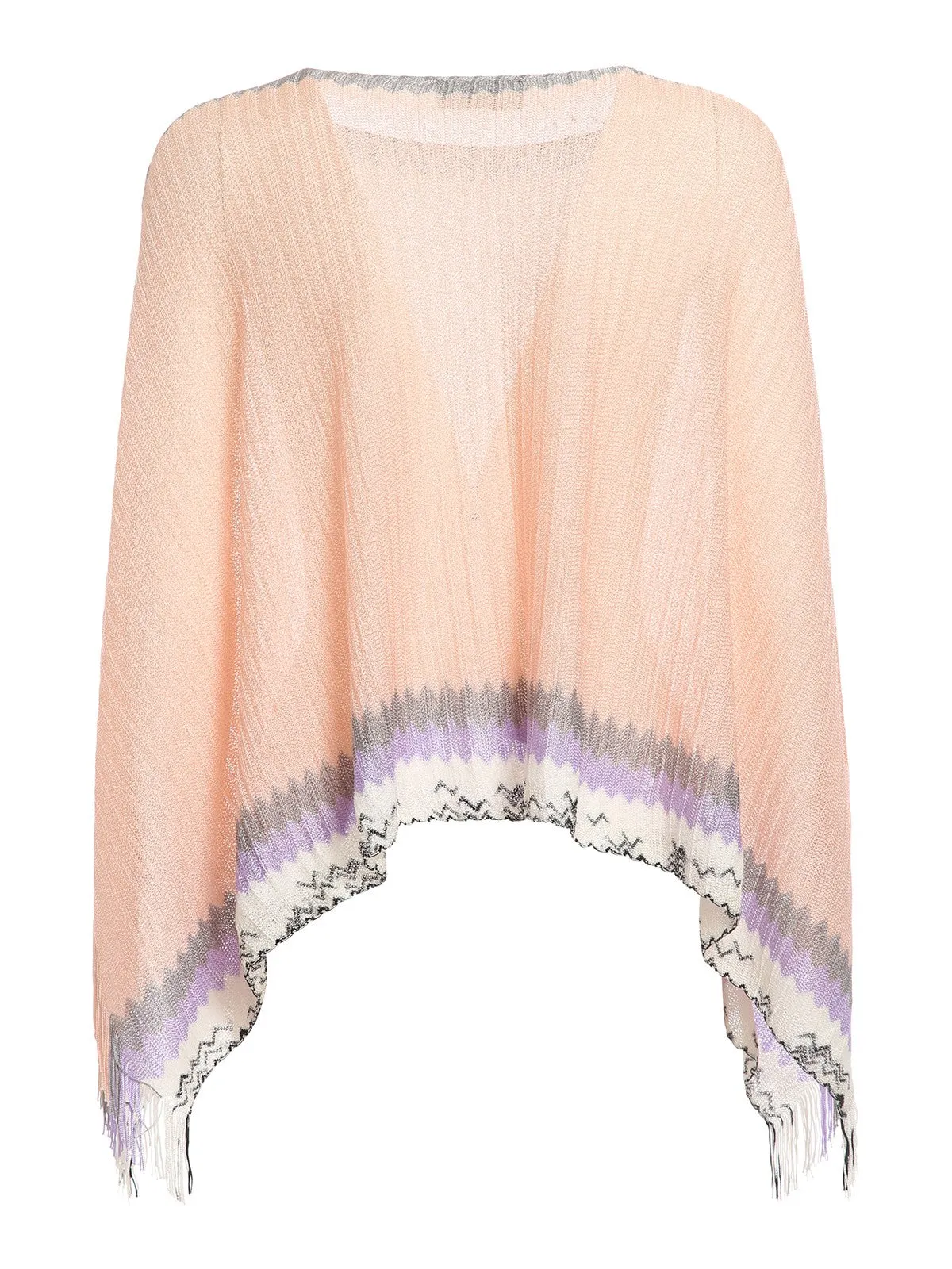 Missoni Draped-Sleeved Knit Poncho Top