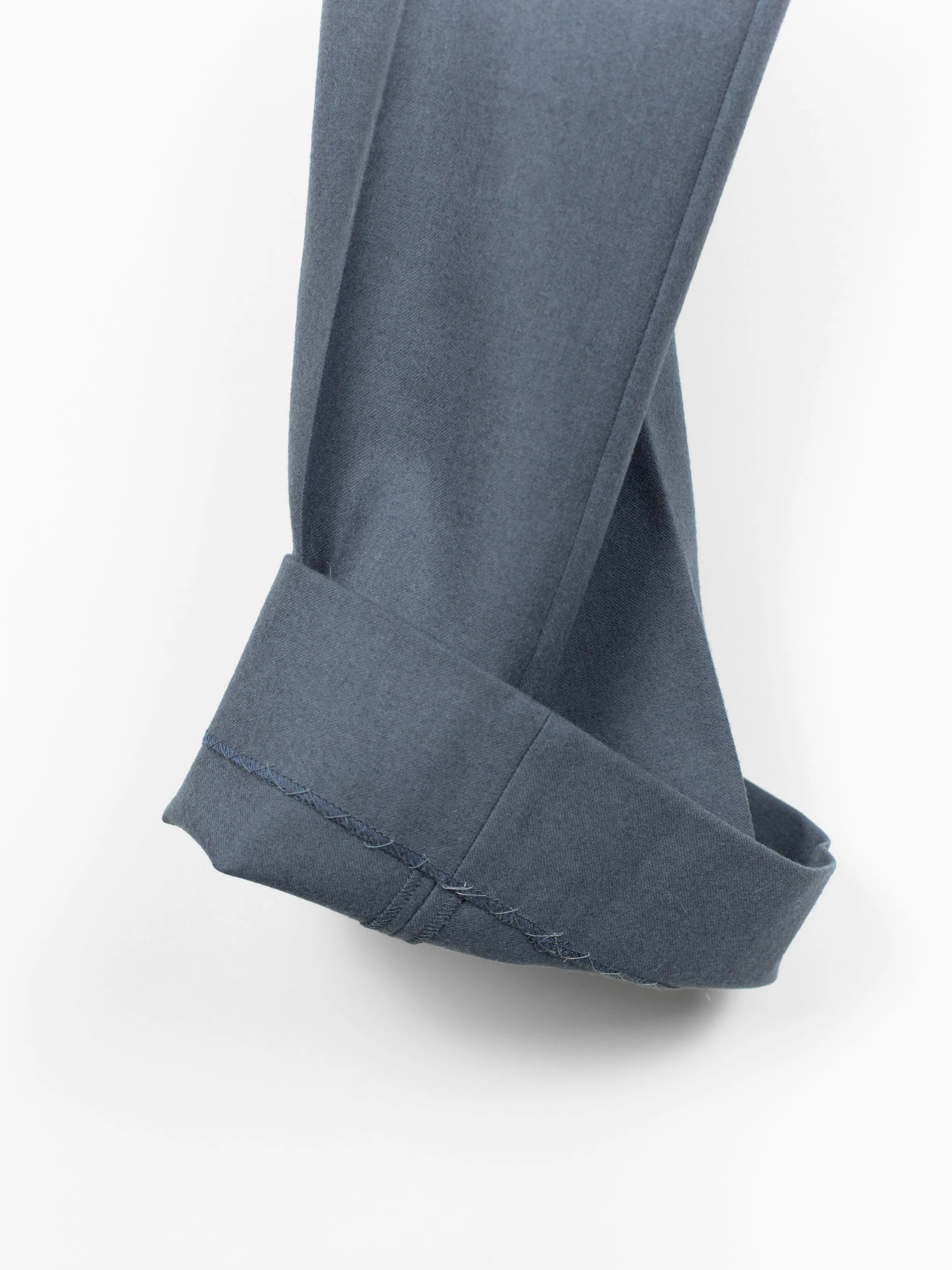 Miu Miu Men's Grey-Blue Flared Wool Trousers