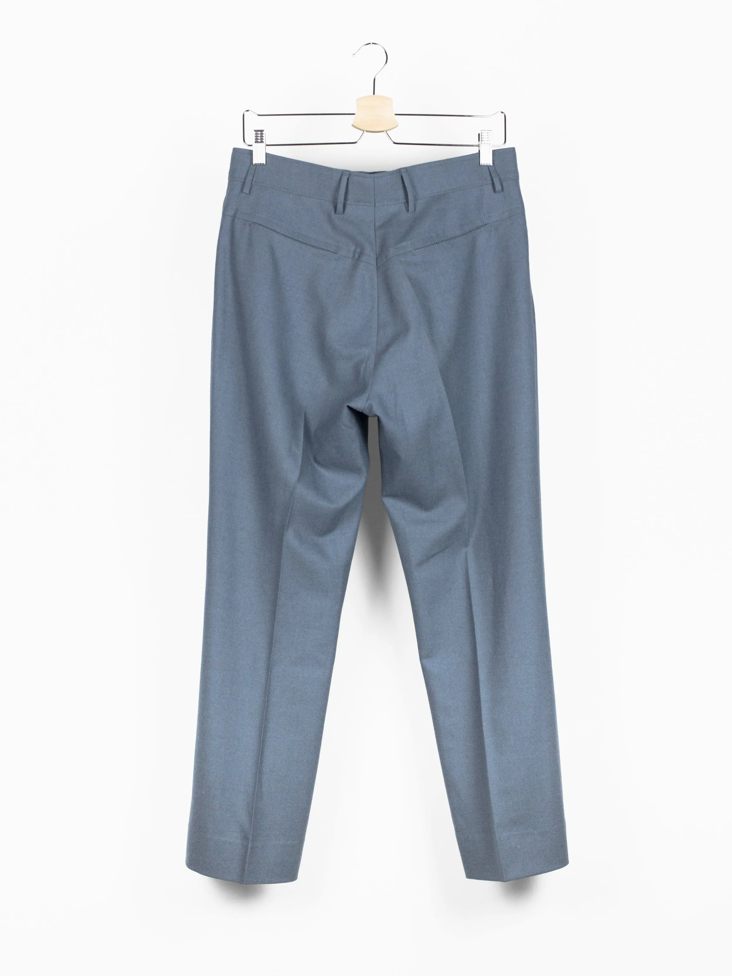 Miu Miu Men's Grey-Blue Flared Wool Trousers