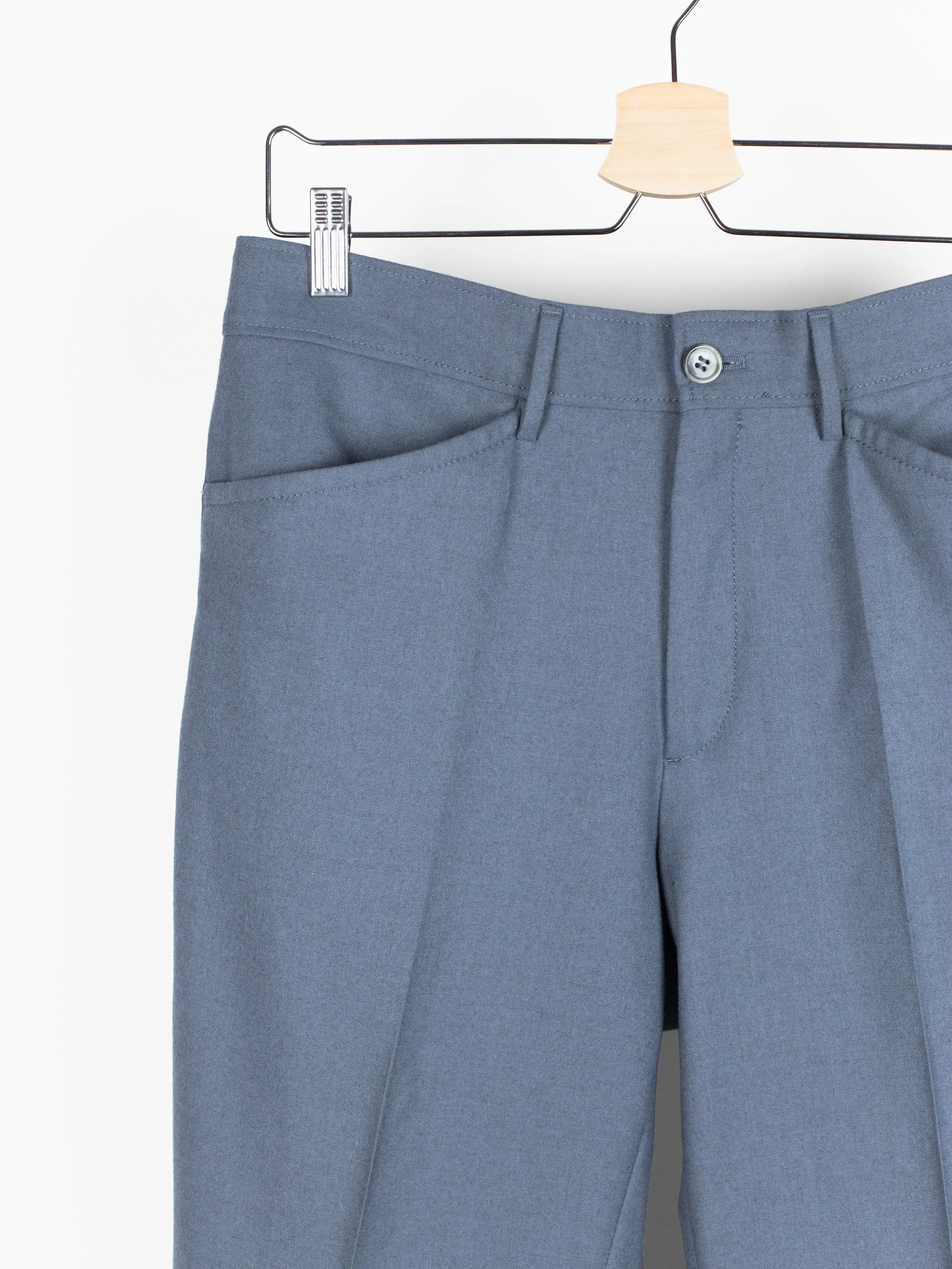 Miu Miu Men's Grey-Blue Flared Wool Trousers