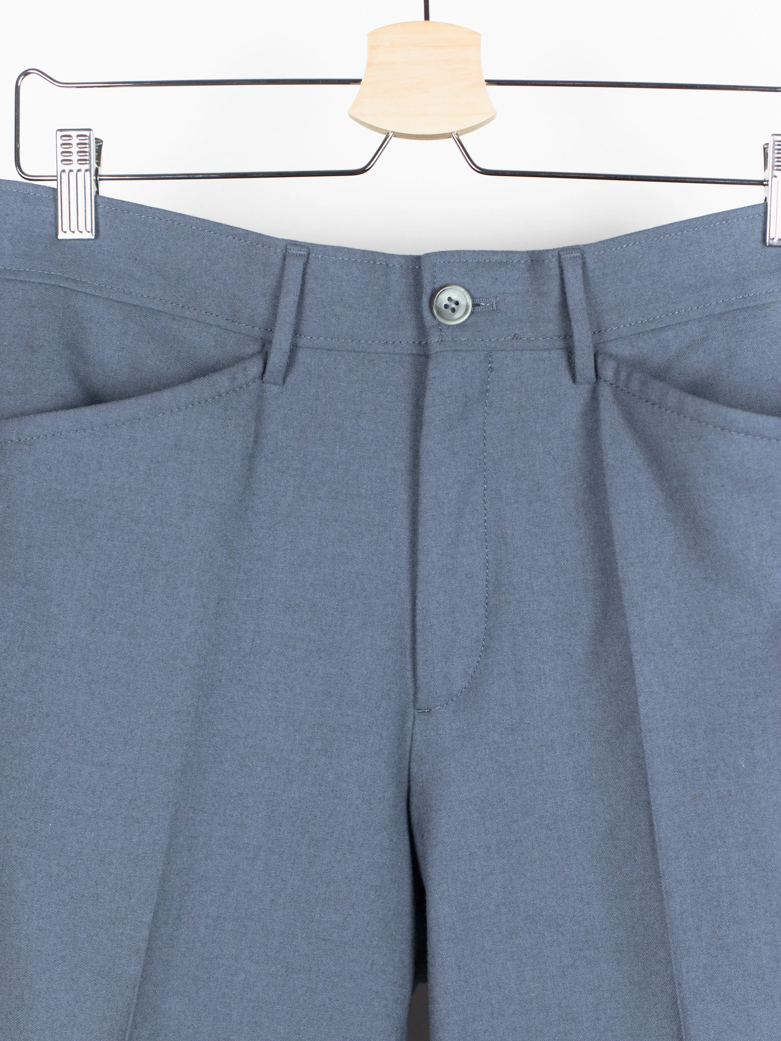 Miu Miu Men's Grey-Blue Flared Wool Trousers