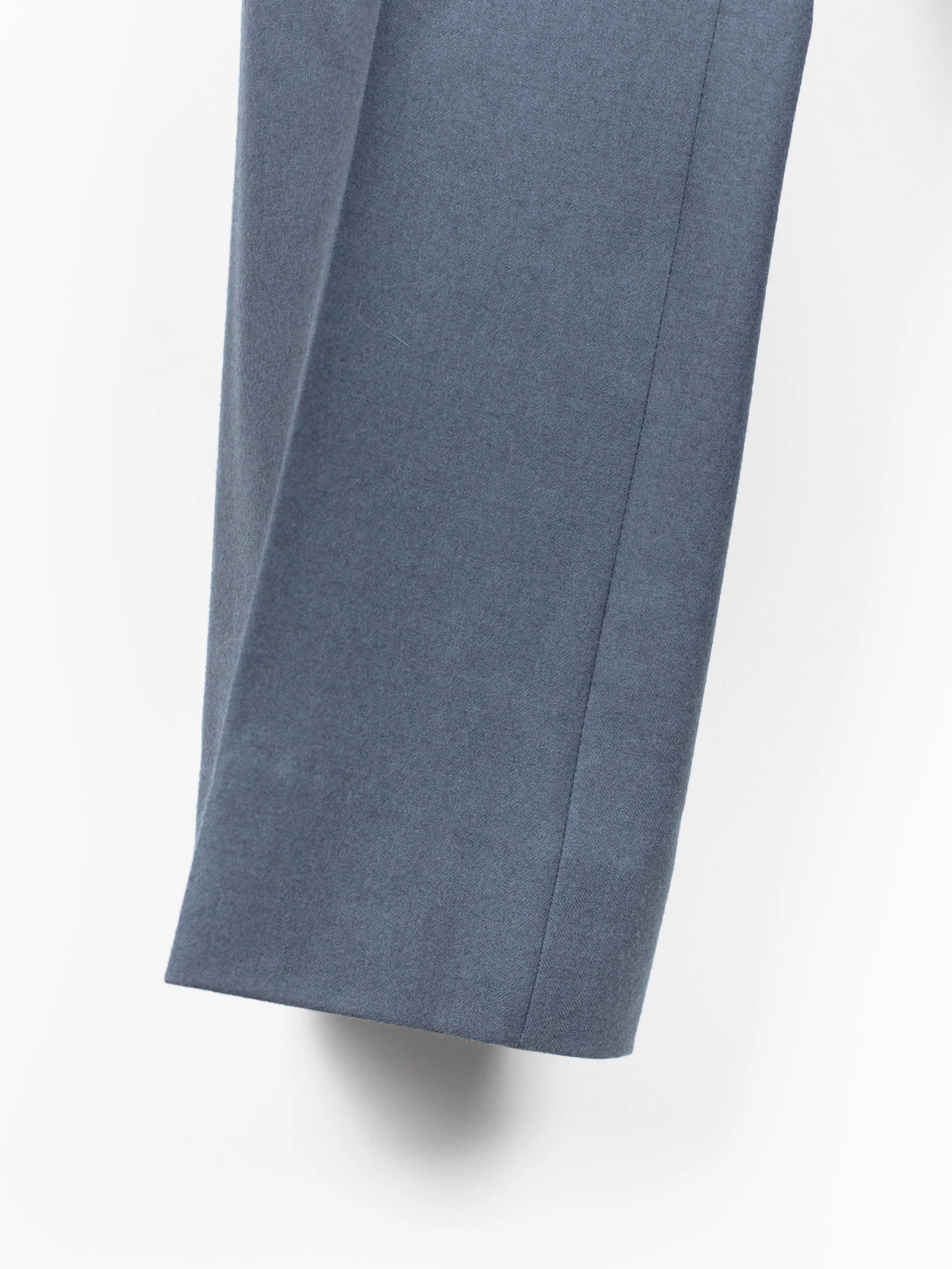 Miu Miu Men's Grey-Blue Flared Wool Trousers