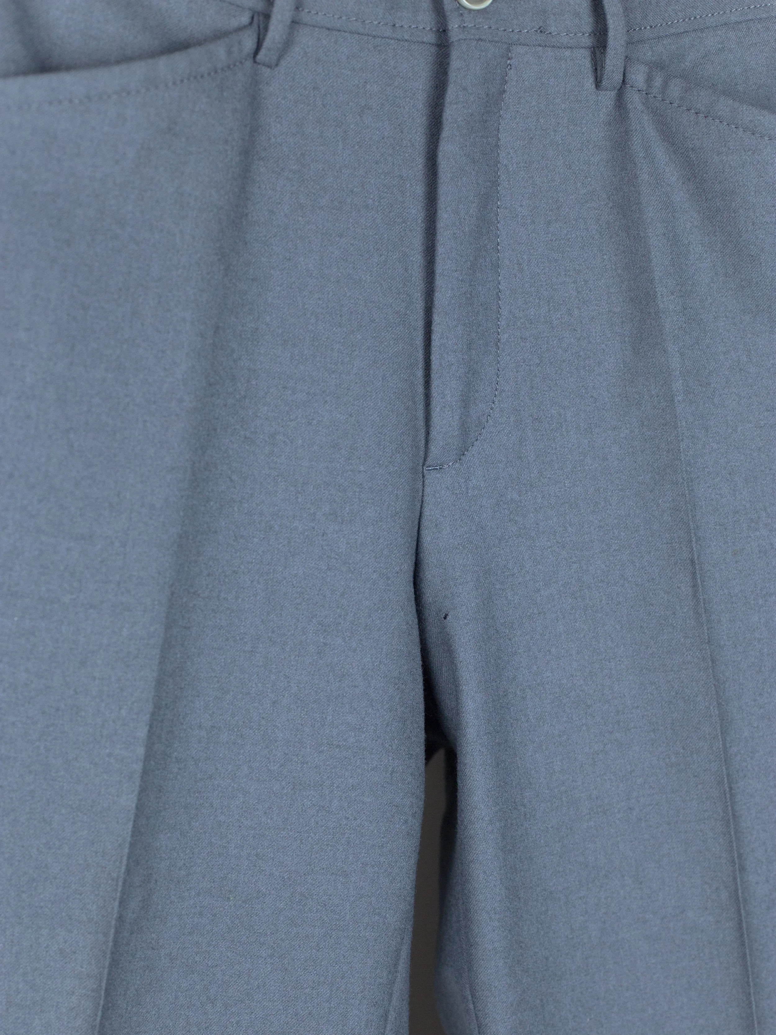 Miu Miu Men's Grey-Blue Flared Wool Trousers