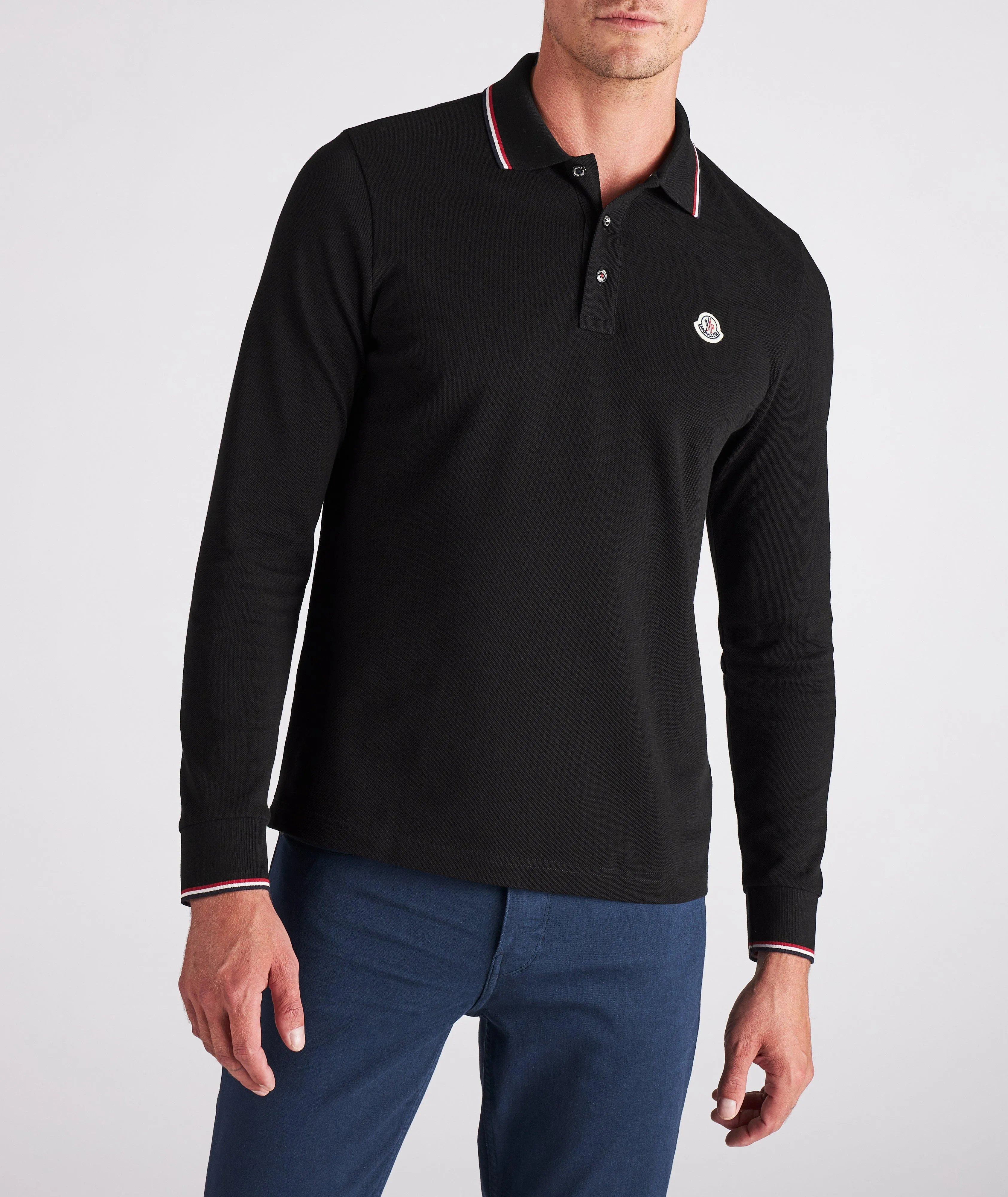 MONCLER  |Button-down Long Sleeves Plain Cotton Logo