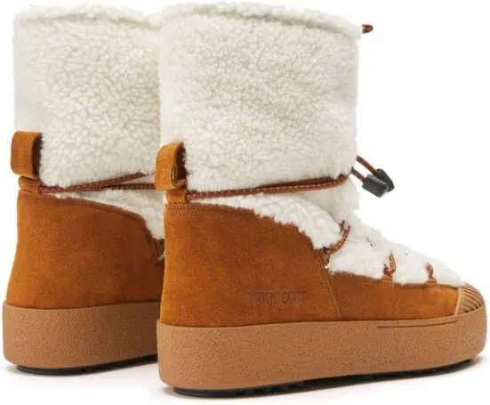 Moon Boot LTrack Polar shearling snow boots White