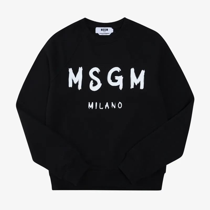 MSGM  |Crew Neck Street Style Long Sleeves Plain Cotton Logo