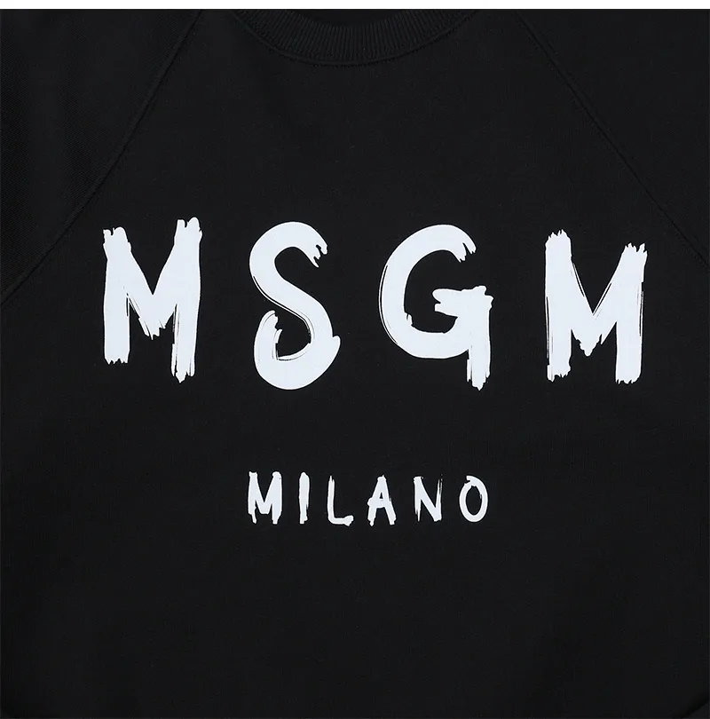 MSGM  |Crew Neck Street Style Long Sleeves Plain Cotton Logo