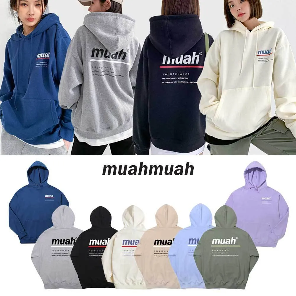 muahmuah  |Unisex Street Style Long Sleeves Plain Cotton Medium Logo