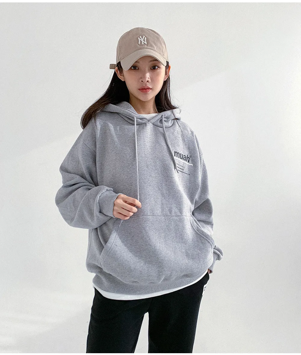 muahmuah  |Unisex Street Style Long Sleeves Plain Cotton Medium Logo