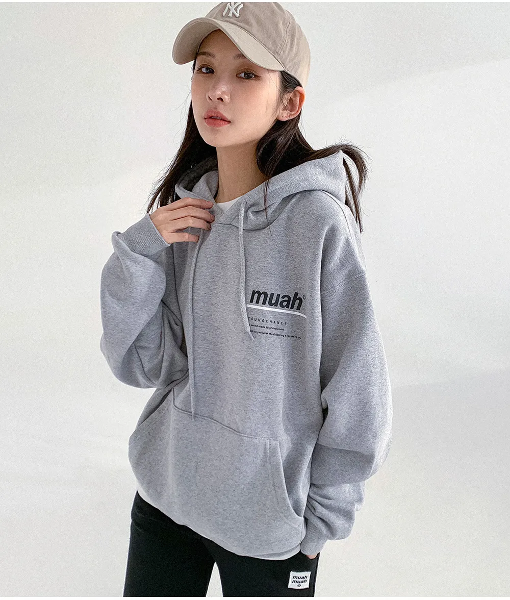 muahmuah  |Unisex Street Style Long Sleeves Plain Cotton Medium Logo