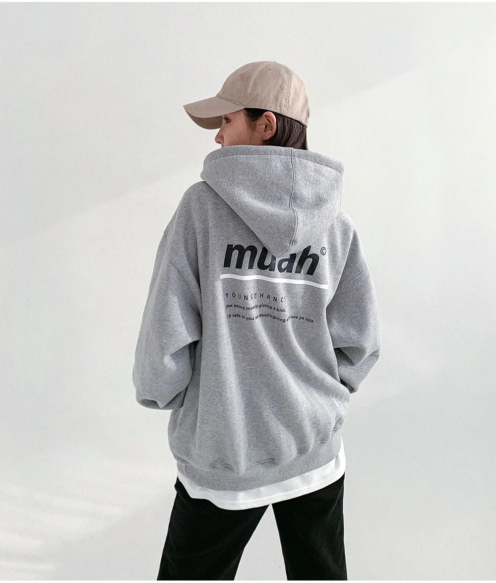 muahmuah  |Unisex Street Style Long Sleeves Plain Cotton Medium Logo