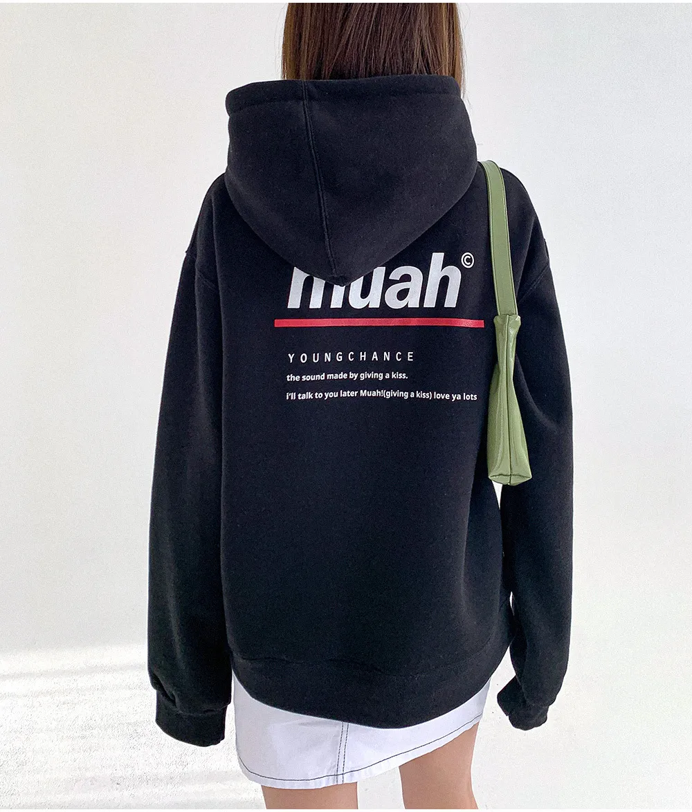 muahmuah  |Unisex Street Style Long Sleeves Plain Cotton Medium Logo