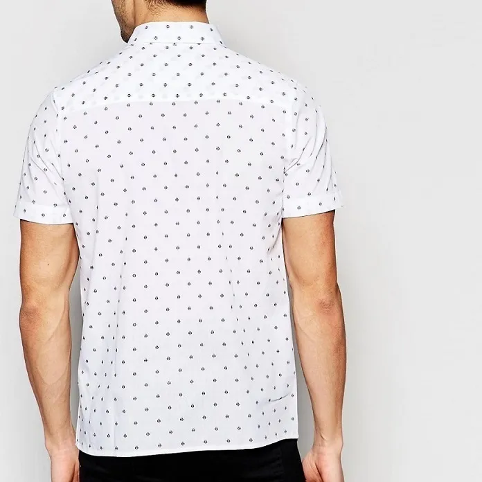 Native Youth  |Button-down Dots Cotton Short Sleeves Shirts