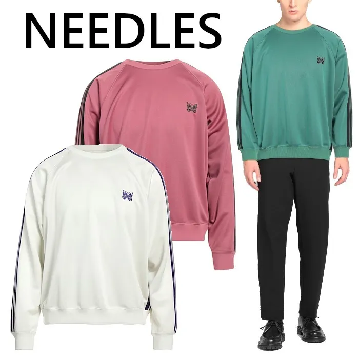 Needles  |Crew Neck Unisex Street Style Long Sleeves Logo