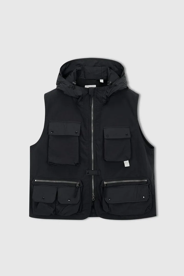 NOICE  |Street Style Plain Oversized Logo Vests & Gillets