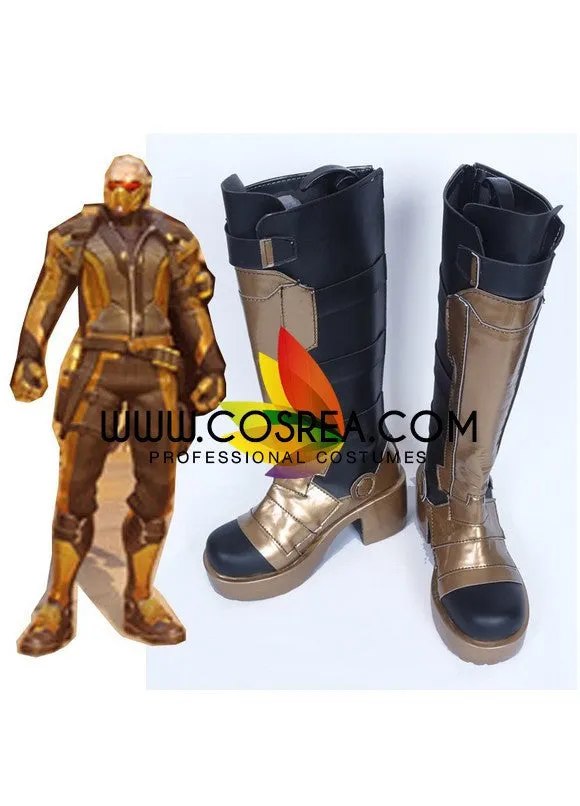 Overwatch Soldier 76 Golden Cosplay Shoes