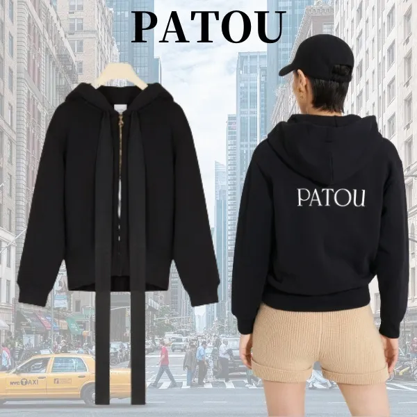 PATOU  |Street Style Long Sleeves Plain Cotton Logo