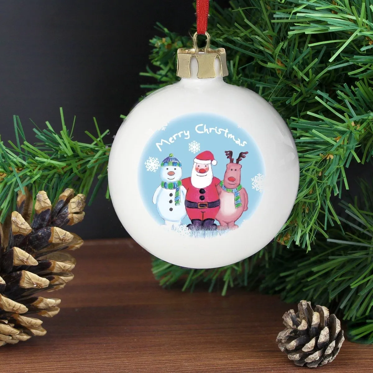 Personalised Snow Scene Trio Bauble