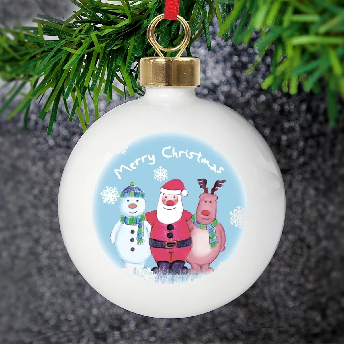 Personalised Snow Scene Trio Bauble