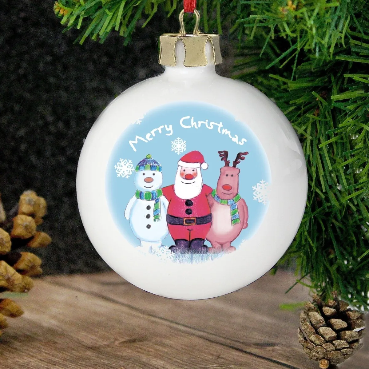 Personalised Snow Scene Trio Bauble