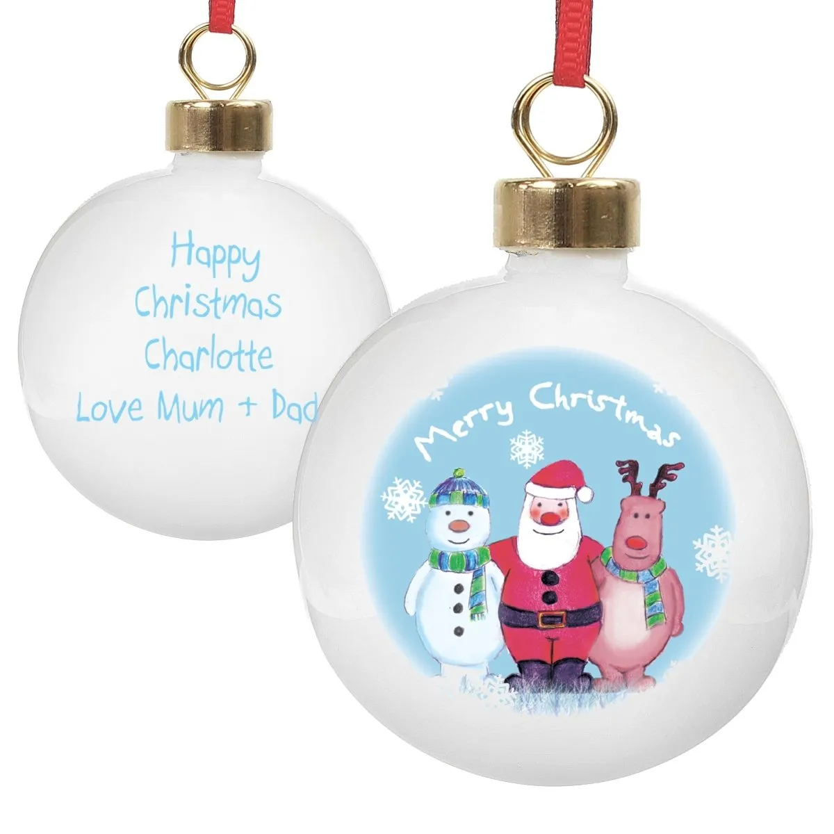 Personalised Snow Scene Trio Bauble