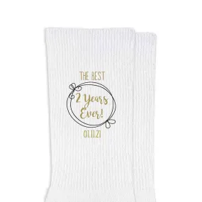 Personalized Cotton Socks for 2nd Anniversary Gift for Wife