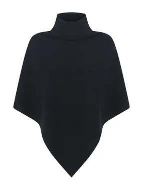 Poncho in filato Cashmerino - Nero