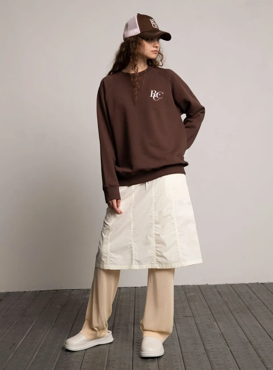 rocci rocci  |Unisex Street Style Plain Oversized Logo