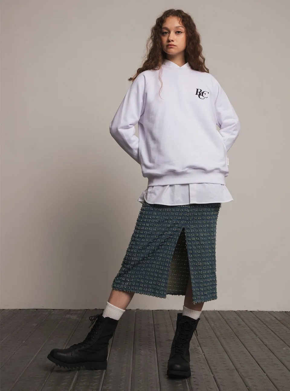 rocci rocci  |Unisex Street Style Plain Oversized Logo