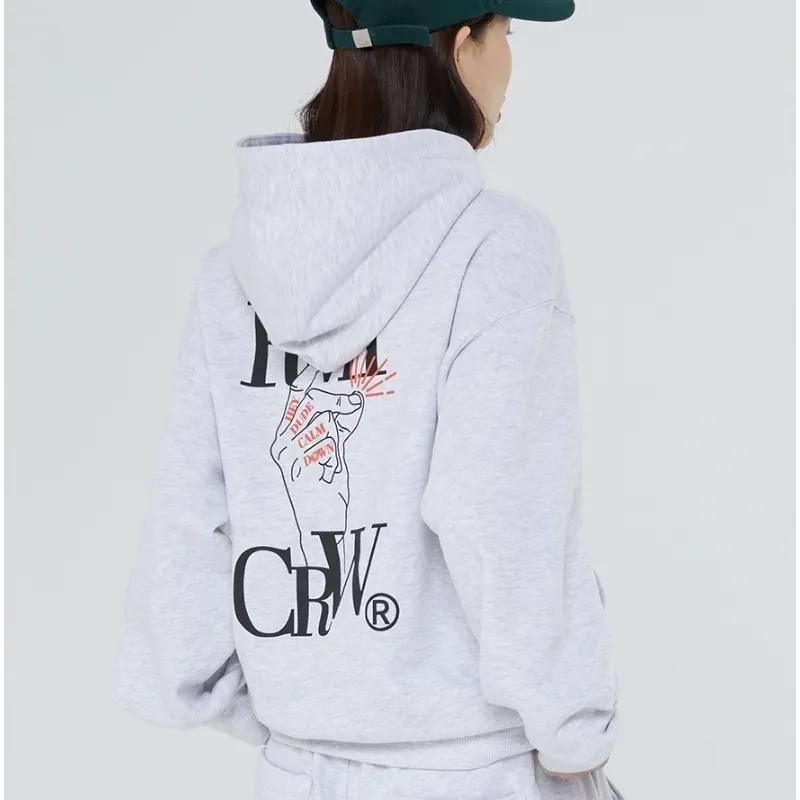 ROMANTIC CROWN  |Unisex Street Style Long Sleeves Logo Hoodies