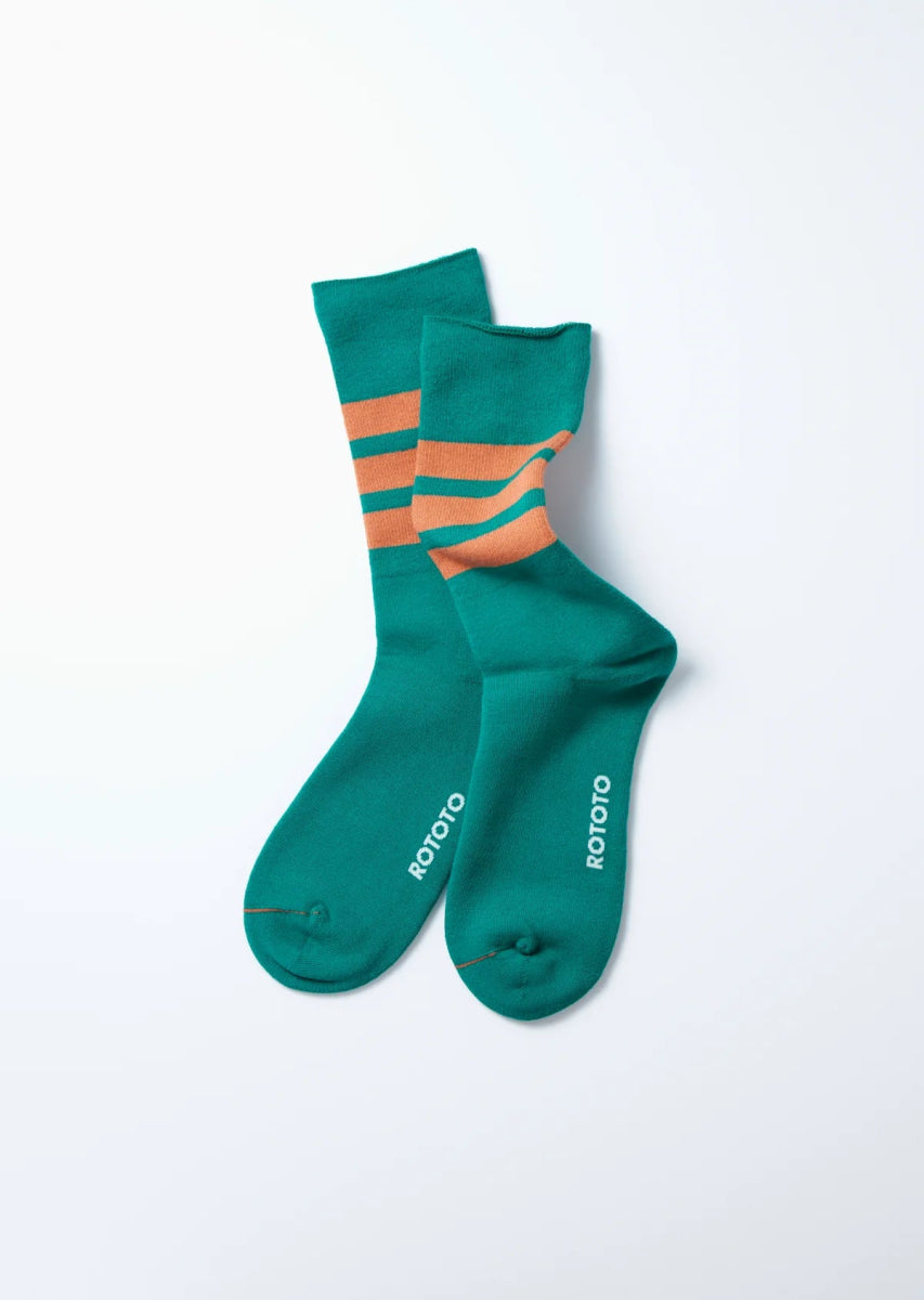 ROTOTO R1399 GREEN/D.ORANGE socks