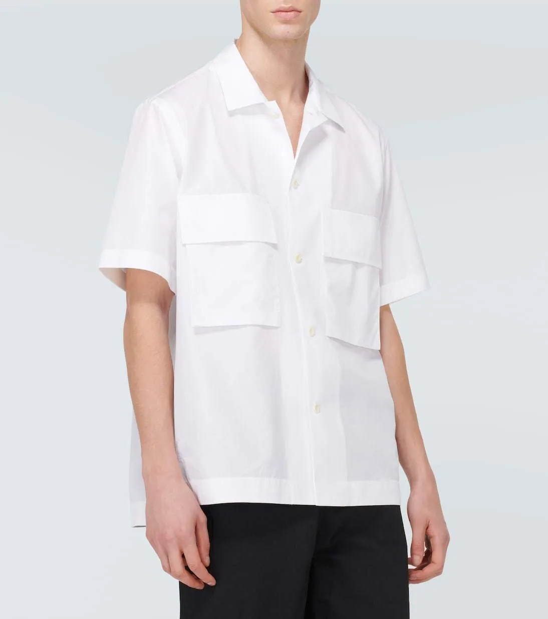 sacai  |Button-down Collaboration Plain Cotton Short Sleeves